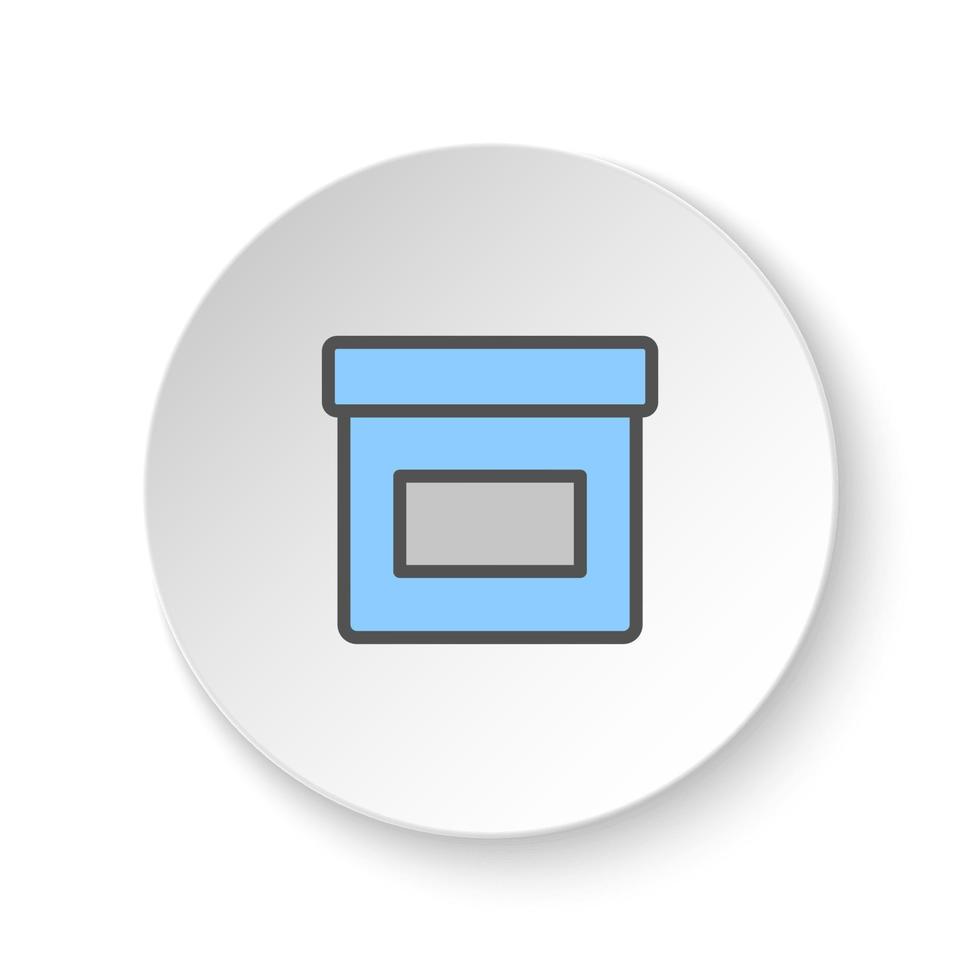 Round button for web icon, dye, jar, pot . Button banner round, badge interface for application illustration on white background vector