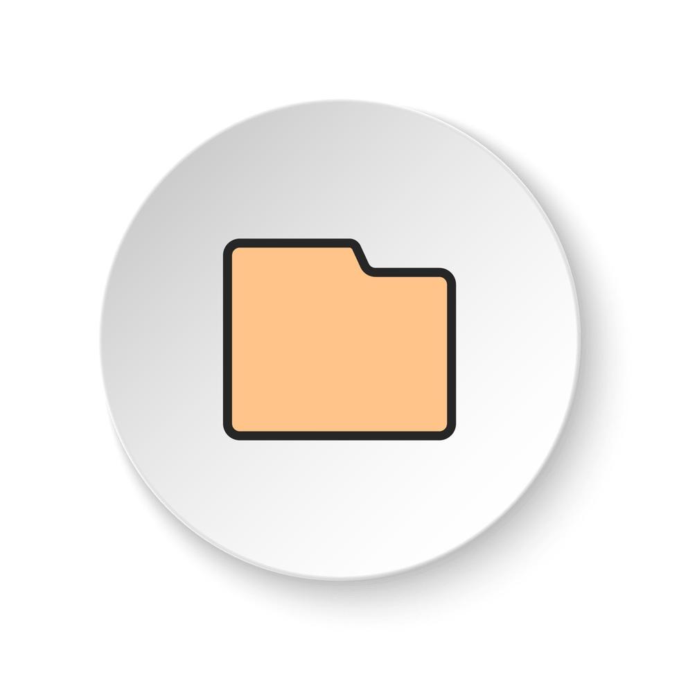 redondo botón para web icono, carpeta. botón bandera redondo, Insignia interfaz para solicitud ilustración en blanco antecedentes vector