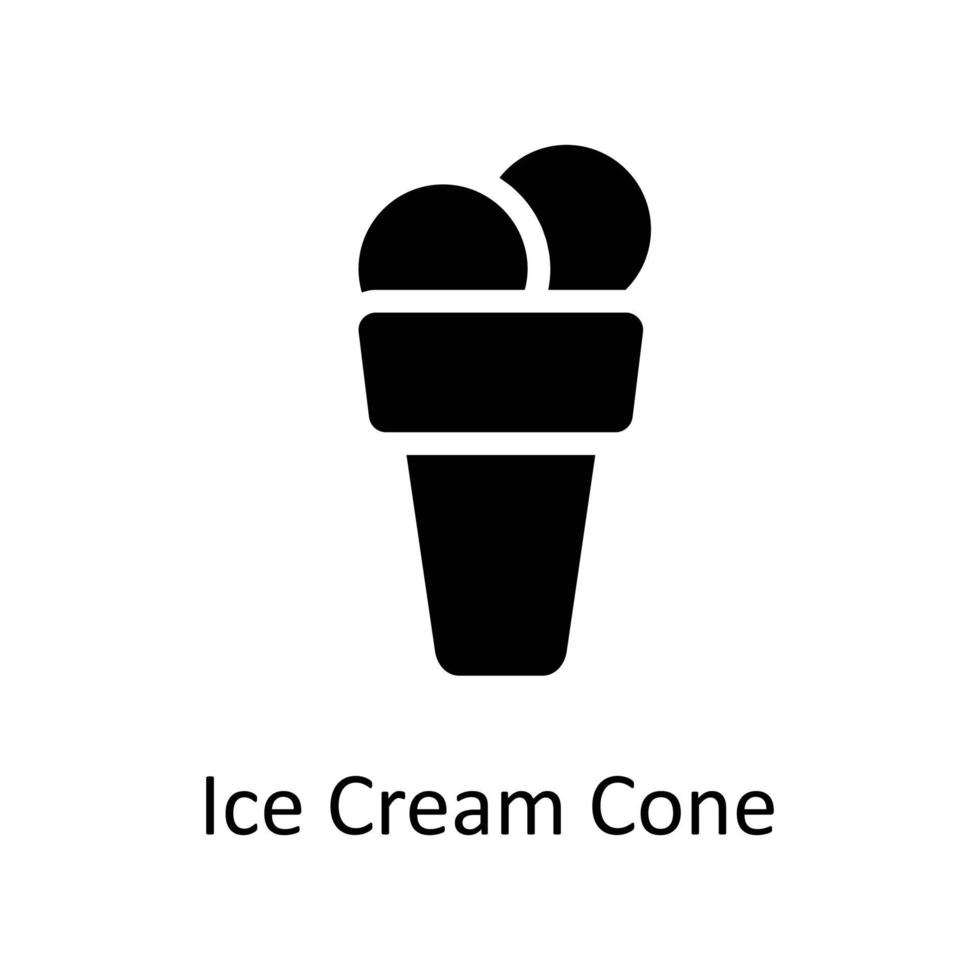 Ice Cream Cone  Vector  Solid Icons. Simple stock illustration stock