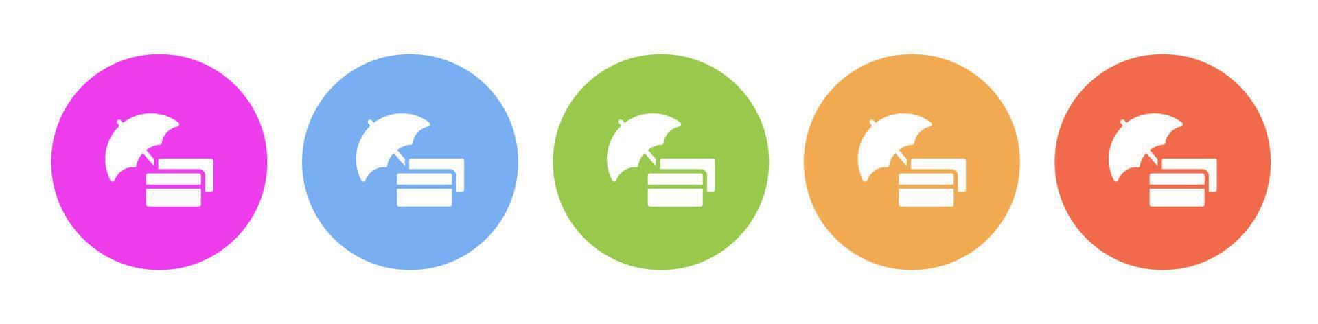 Multi colored flat icons on round backgrounds. Bankcredit, card multicolor circle vector icon on white background