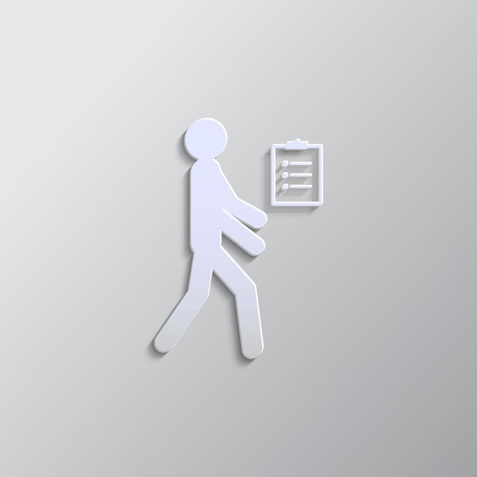 inspection, human paper style icon. Grey color vector background- Paper style vector icon.