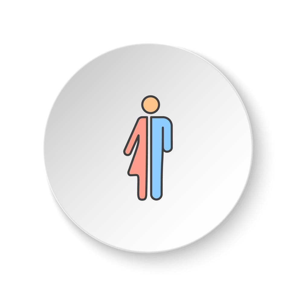 Round button for web icon, Woman, man. Button banner round, badge interface for application illustration on white background vector