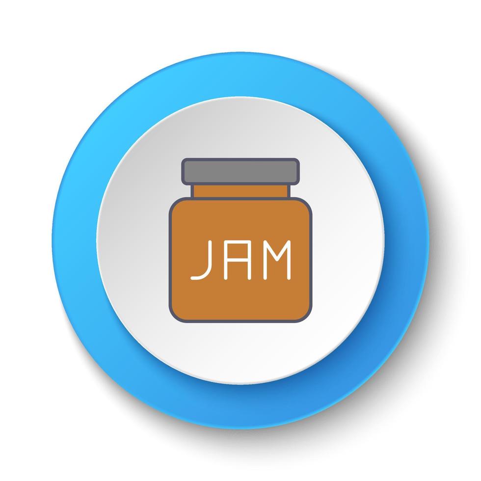 Round button for web icon, jam. Button banner round, badge interface for application illustration on white background vector