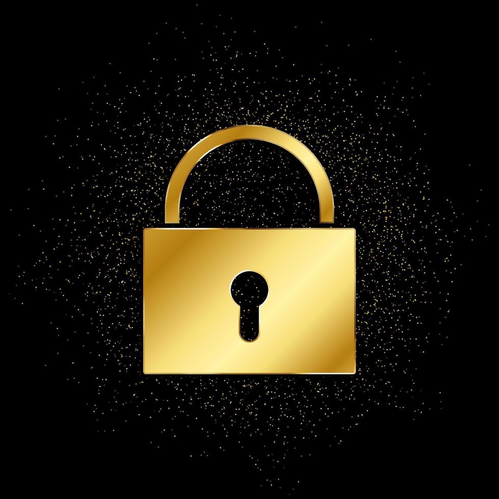 Key gold, icon. Vector illustration of golden particle on gold vector background