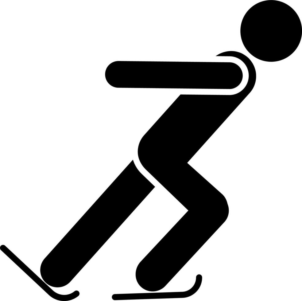 Ice skating athlete, icon. Element of simple icon for websites, web design, mobile app, infographics. Thick line icon for website design and development, app development on white background vector