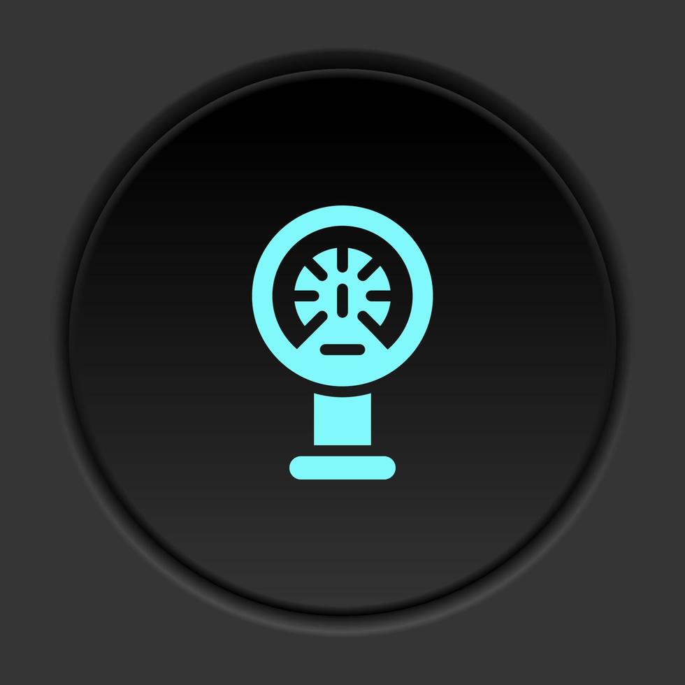 Dark button icon Mass production meter. Button banner round badge interface for application illustration on darken background vector