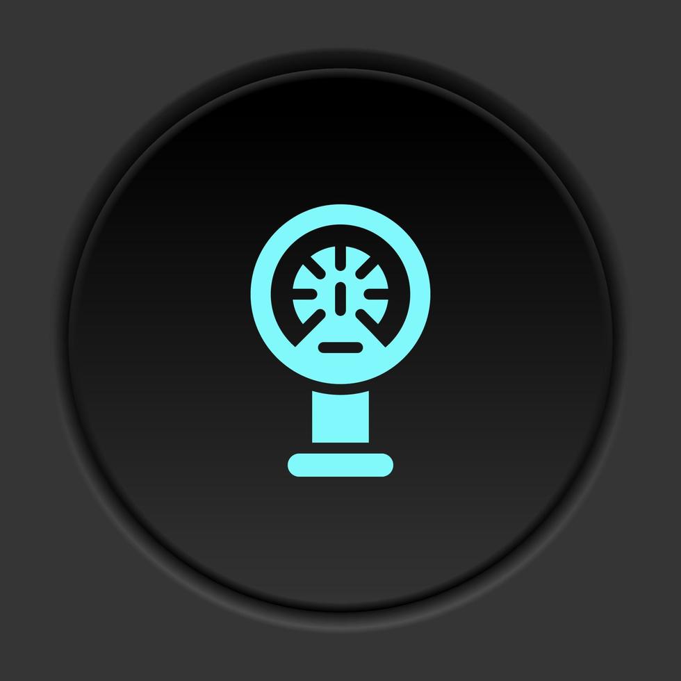 Dark button icon Mass production meter. Button banner round badge interface for application illustration on darken background vector