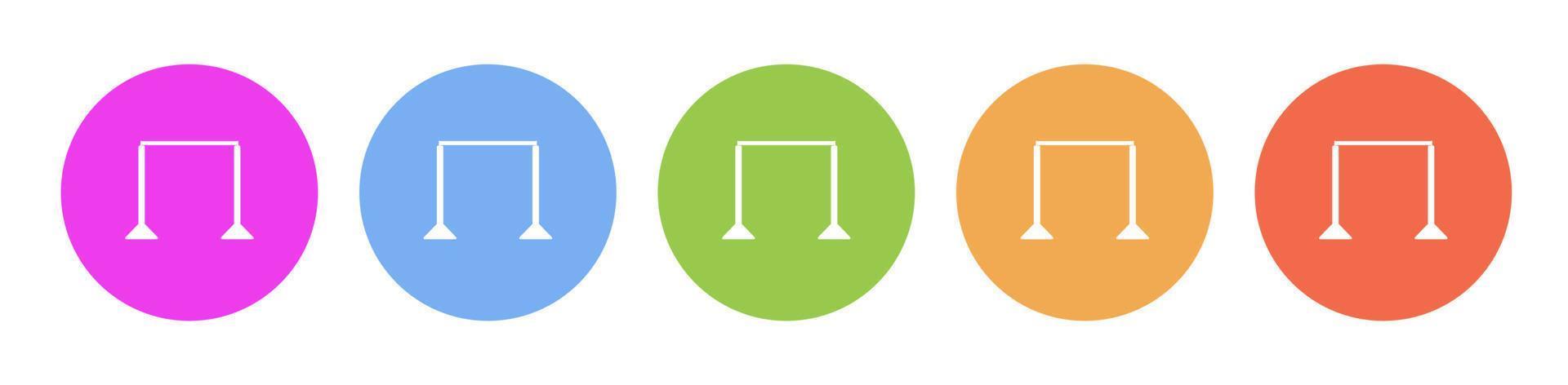 Multi colored flat icons on round backgrounds. danger, perimeter multicolor circle vector icon on white background