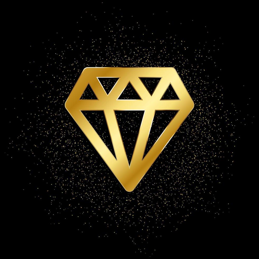 Diamond gold, icon. Vector illustration of golden particle on gold vector background