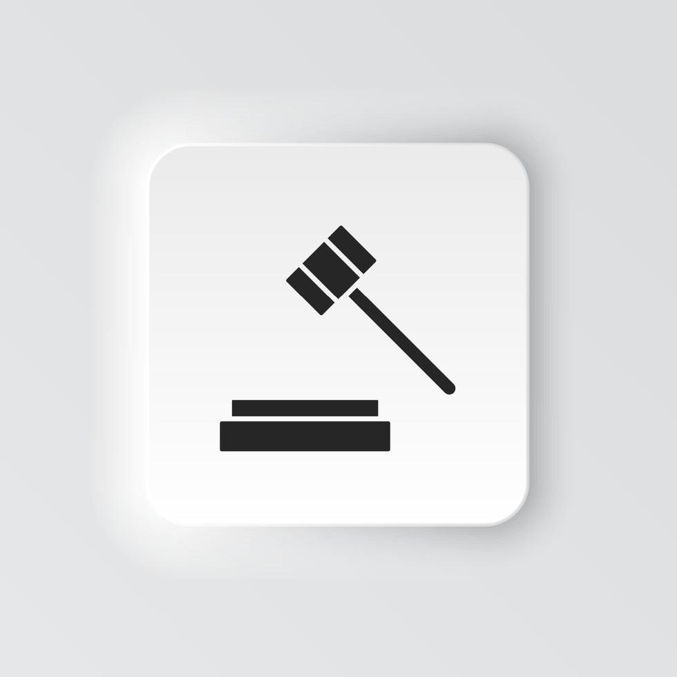 Rectangle button icon Trial hammer. Button banner Rectangle badge interface for application illustration on neomorphic style on white background vector