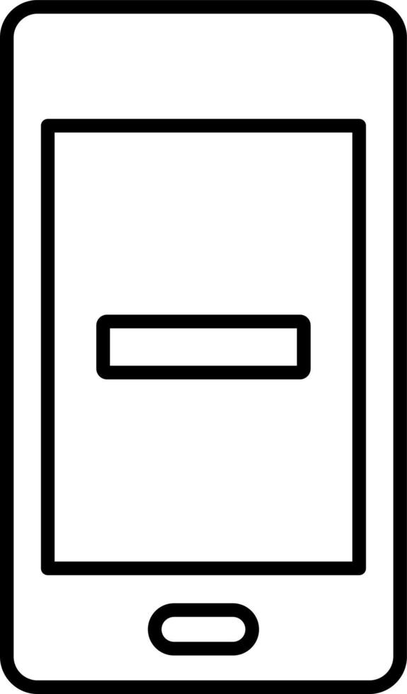 Line vector icon phone, minimize, minus. Outline vector icon on white background