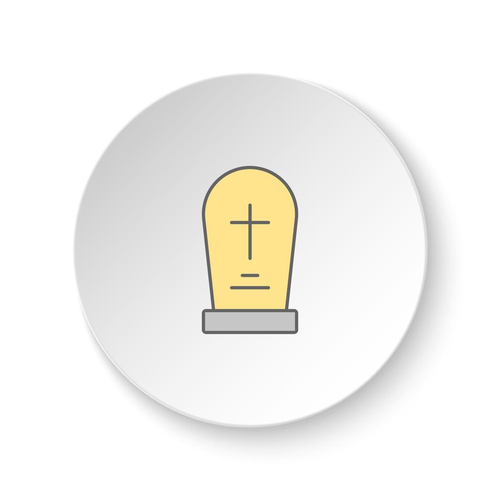 Round button for web icon, Grave symbol. Button banner round, badge interface for application illustration on white background vector