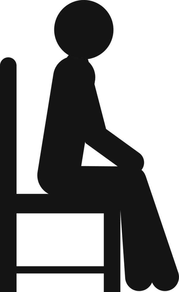 sit down icon vector on white background, sit down trendy filled icons from People collection, sit down vector illustration. Sitting man icon