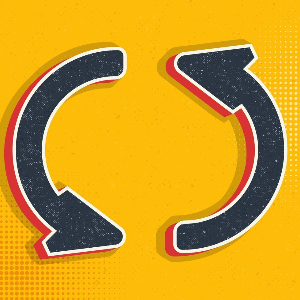 loading, refresh pop art, retro icon. Vector illustration of pop art style on retro background