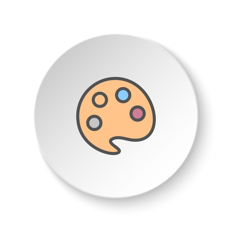 redondo botón para web icono, mezclador, paleta. botón bandera redondo, Insignia interfaz para solicitud ilustración en blanco antecedentes vector