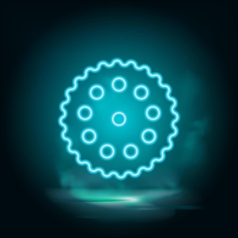 Biscuit vector neon icon. Food blue neon illustration. Biscuit vector neon icon on white background on white background