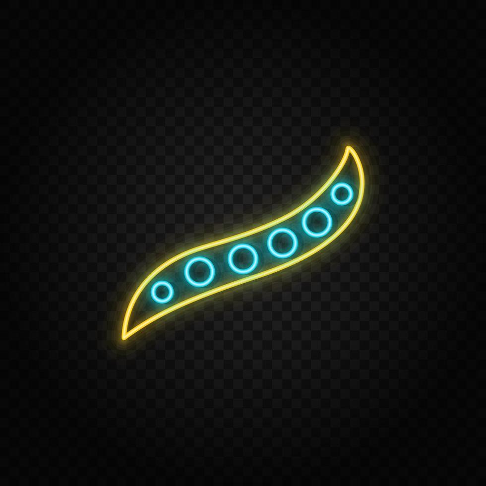 vegetable neon icon. Blue and yellow neon vector icon. Transparent background