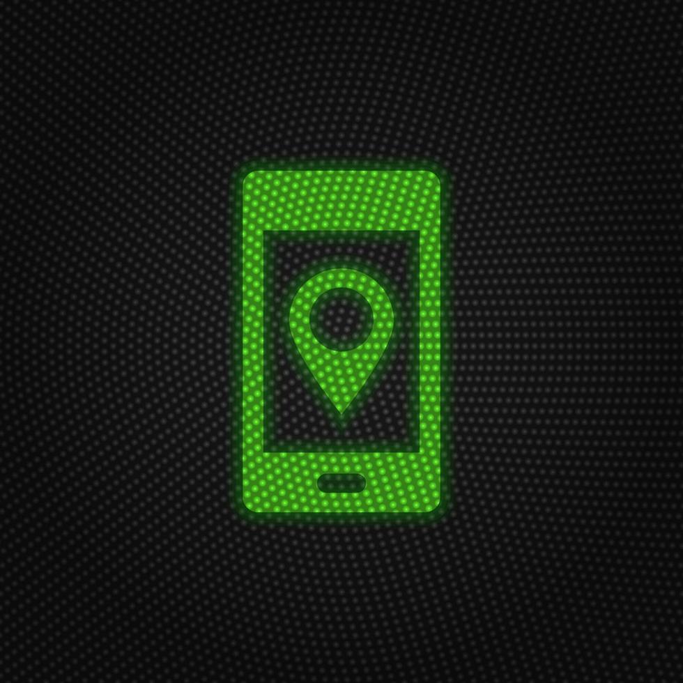Phone, location new technology vector icon. New mobile technology traffic light style vector illustration on white background