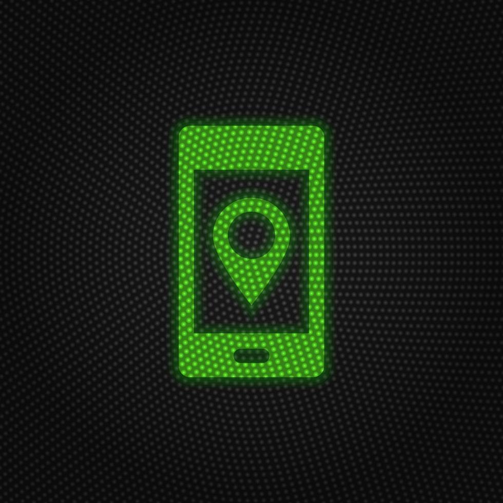 Phone, location new technology vector icon. New mobile technology traffic light style vector illustration on white background