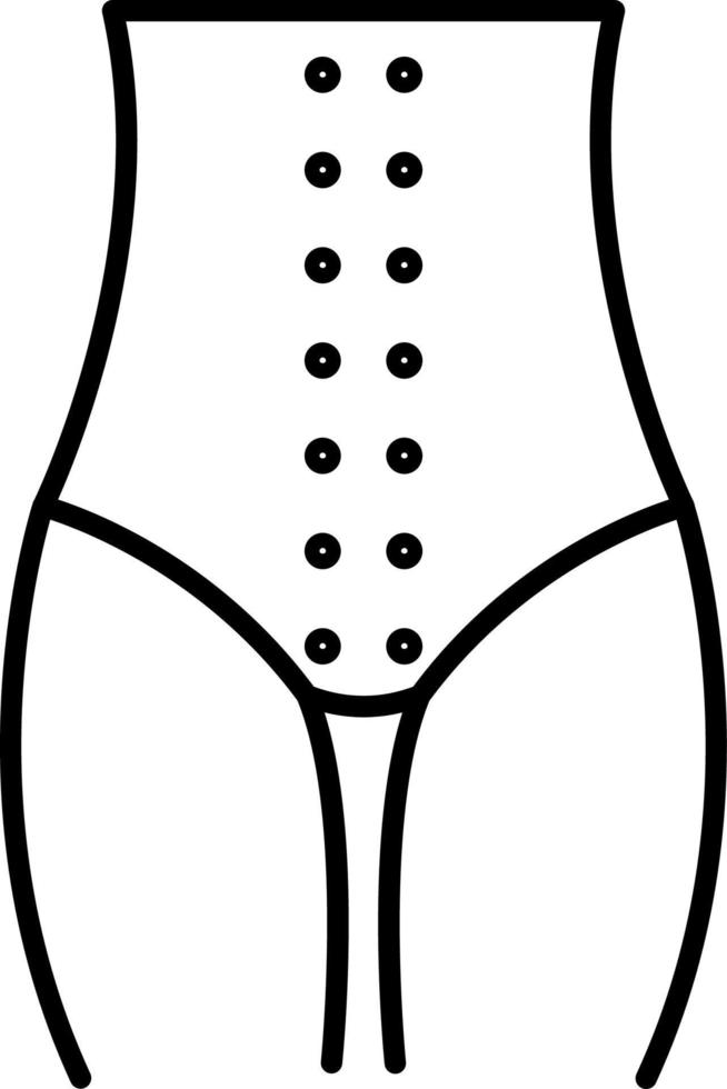 Corrective, panties, shapewear vector icon on transparent background. Outline Corrective, panties, shapewear vector icon