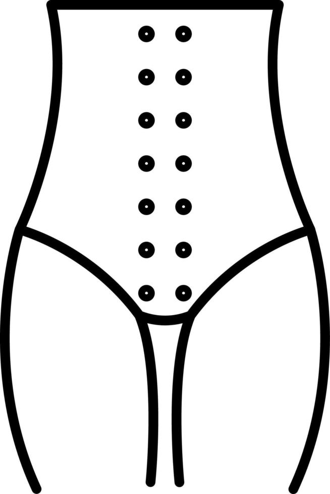 Corrective, panties, shapewear vector icon on transparent background. Outline Corrective, panties, shapewear vector icon