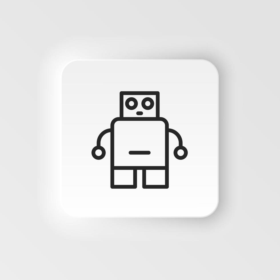 Artificial intelligence, bionic man icon - Vector neumorphic style vector icon