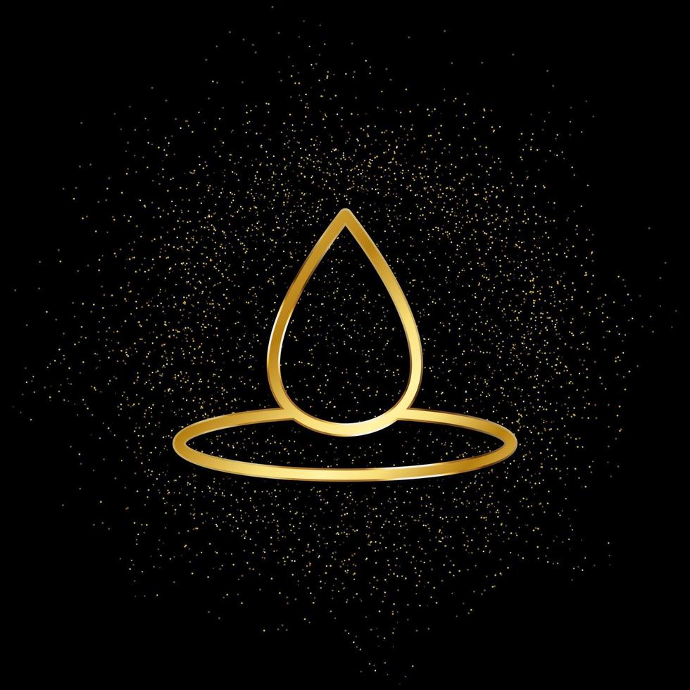 Quiet gold icon. Vector illustration of golden particle background.. Spiritual concept vector illustration .