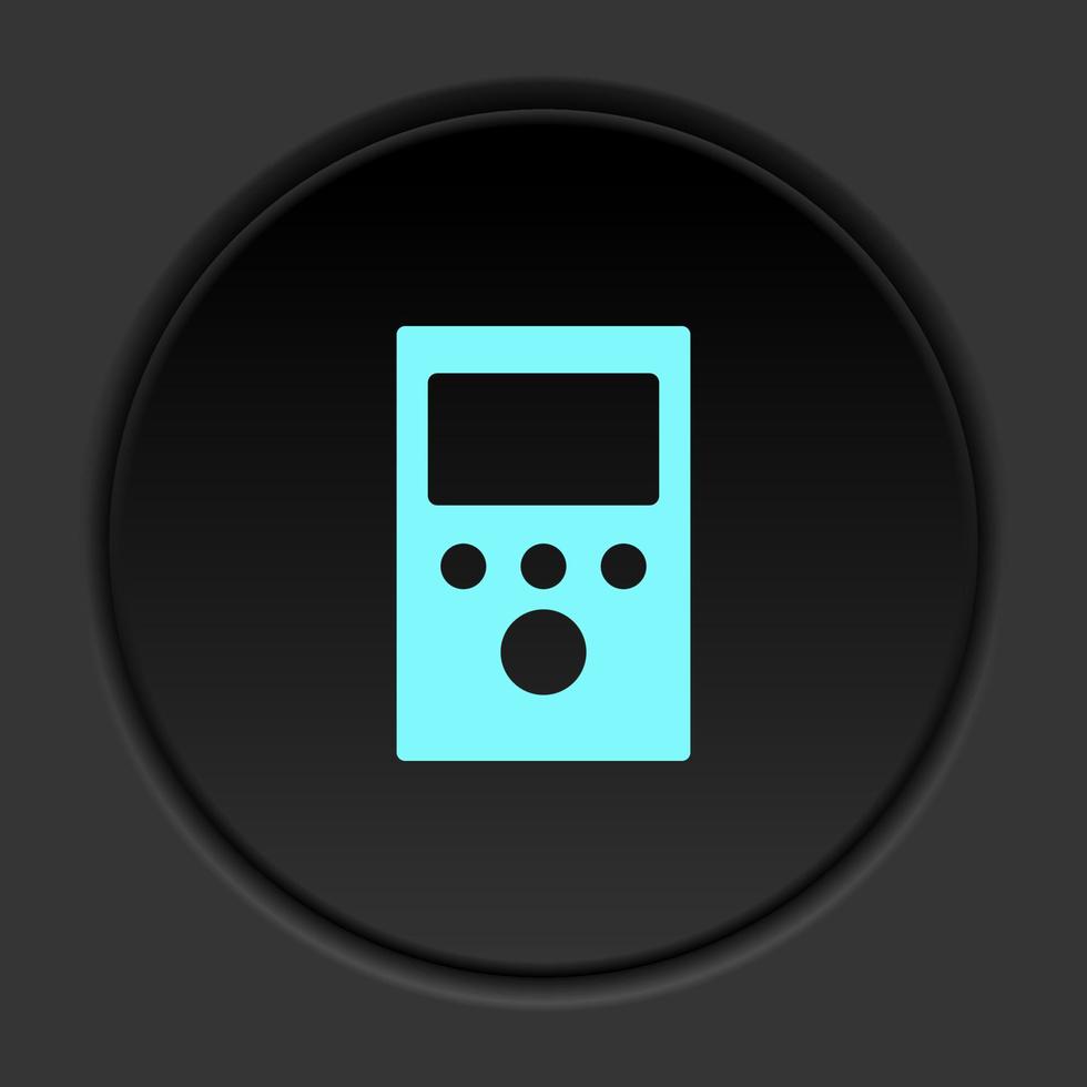 Dark button flat icons on round backgrounds. Building construction insurance dark circle vector icon on darken background