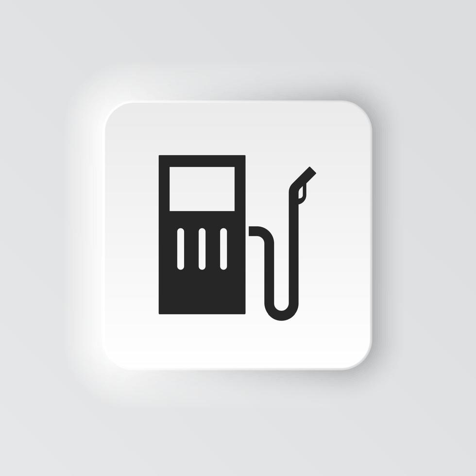 rectángulo botón icono gasolina. botón bandera rectángulo Insignia interfaz para solicitud ilustración en neomórfico estilo en blanco antecedentes vector