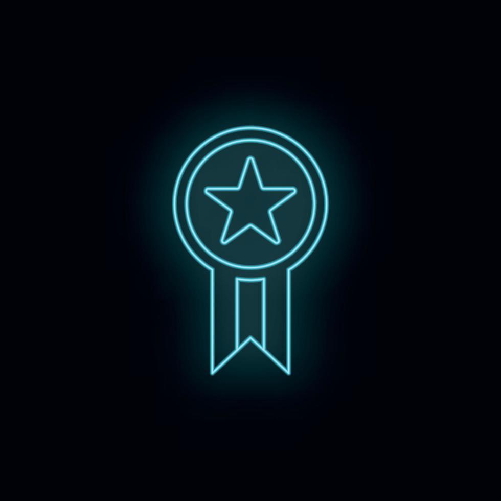 Star, medal, neon, icon. Web Development Vector Icon. Element of simple symbol for websites, web design, mobile app, infographics. Line symbol for website design on white background