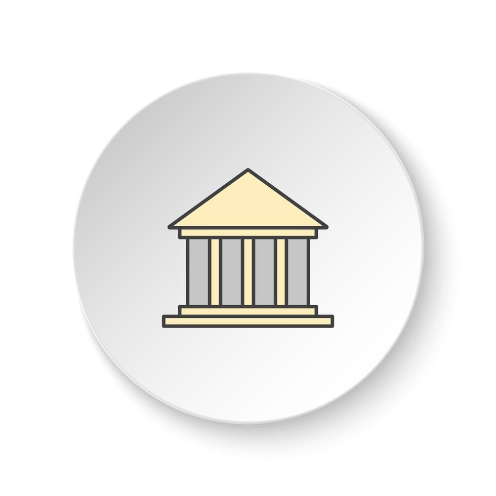 Round button for web icon, Museum. Button banner round, badge interface for application illustration on white background vector