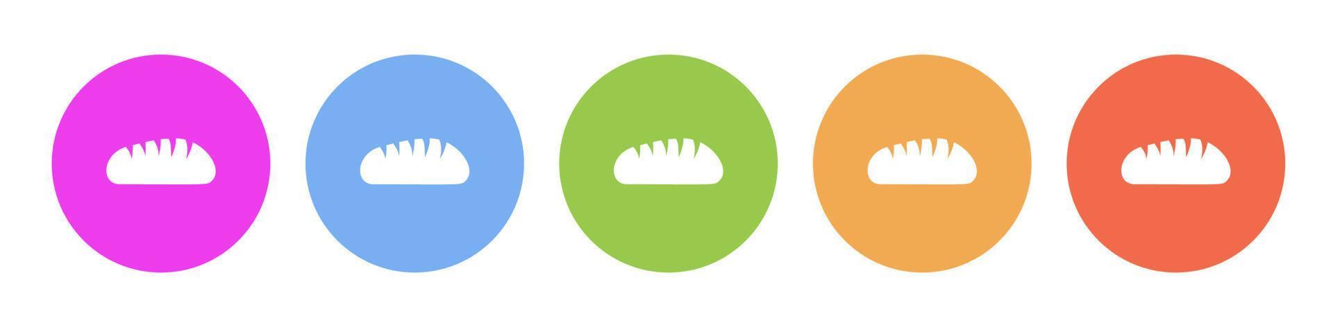 Multi colored flat icons on round backgrounds. Bred multicolor circle vector icon on white background