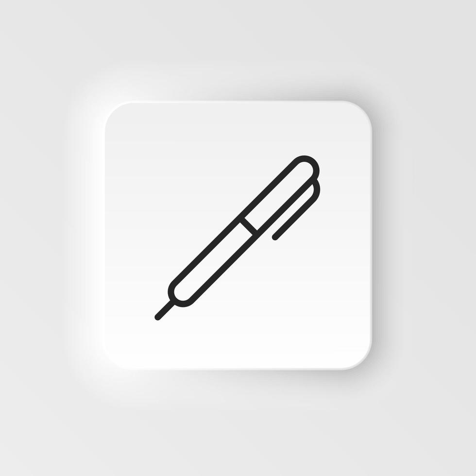 Pen vector icon. Element of design tool for mobile concept and web apps vector. Thin neumorphic style vector icon for website design on neumorphism white background