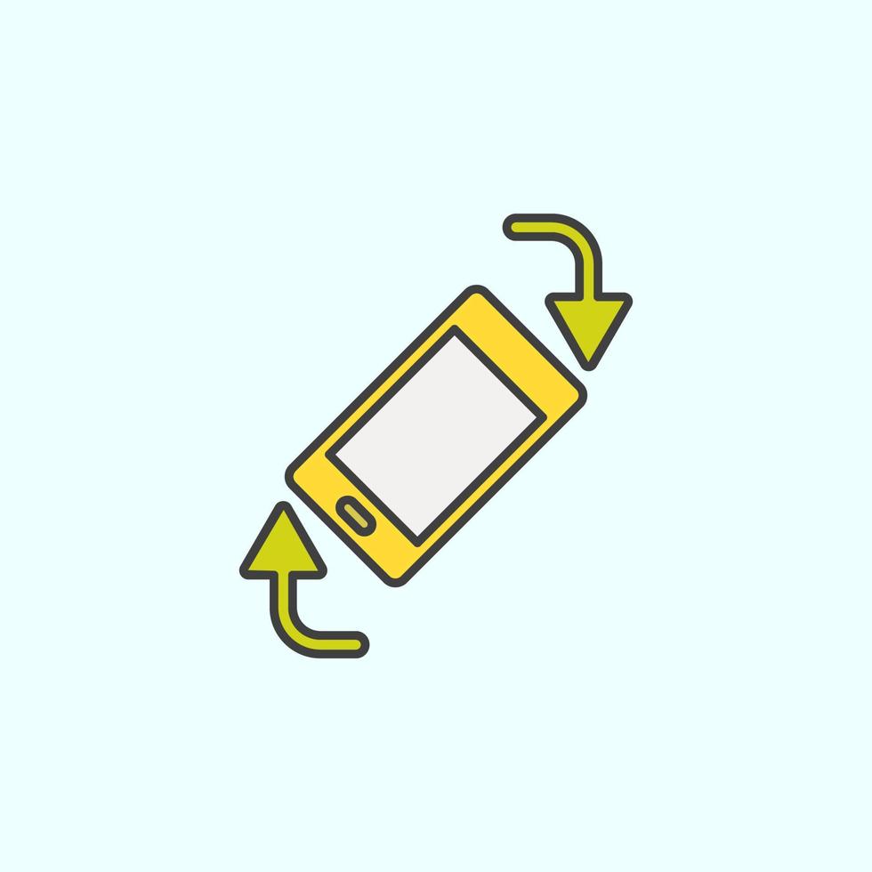 phone, rotate, arrows color vector icon, vector illustration on white background