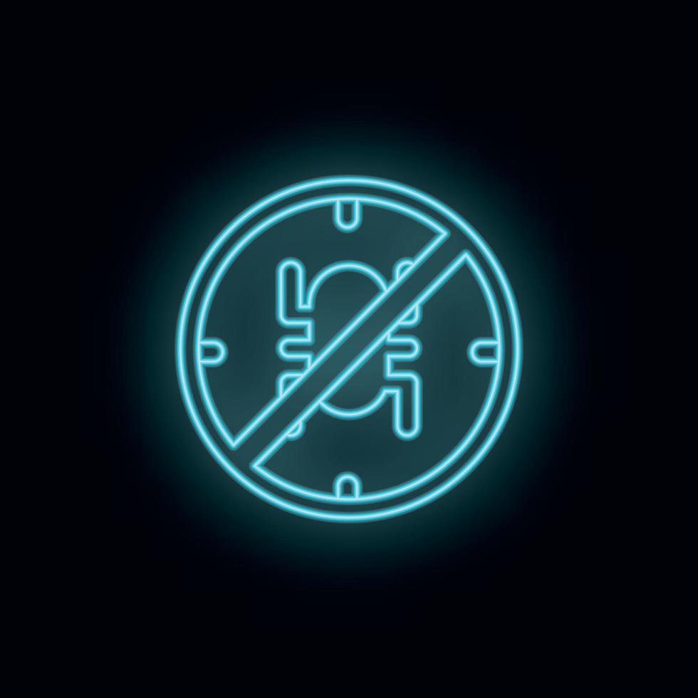 Virus, antivirus, neon, icon. Web Development Vector Icon. Element of simple symbol for websites, web design, mobile app, infographics. Line symbol for website design on white background