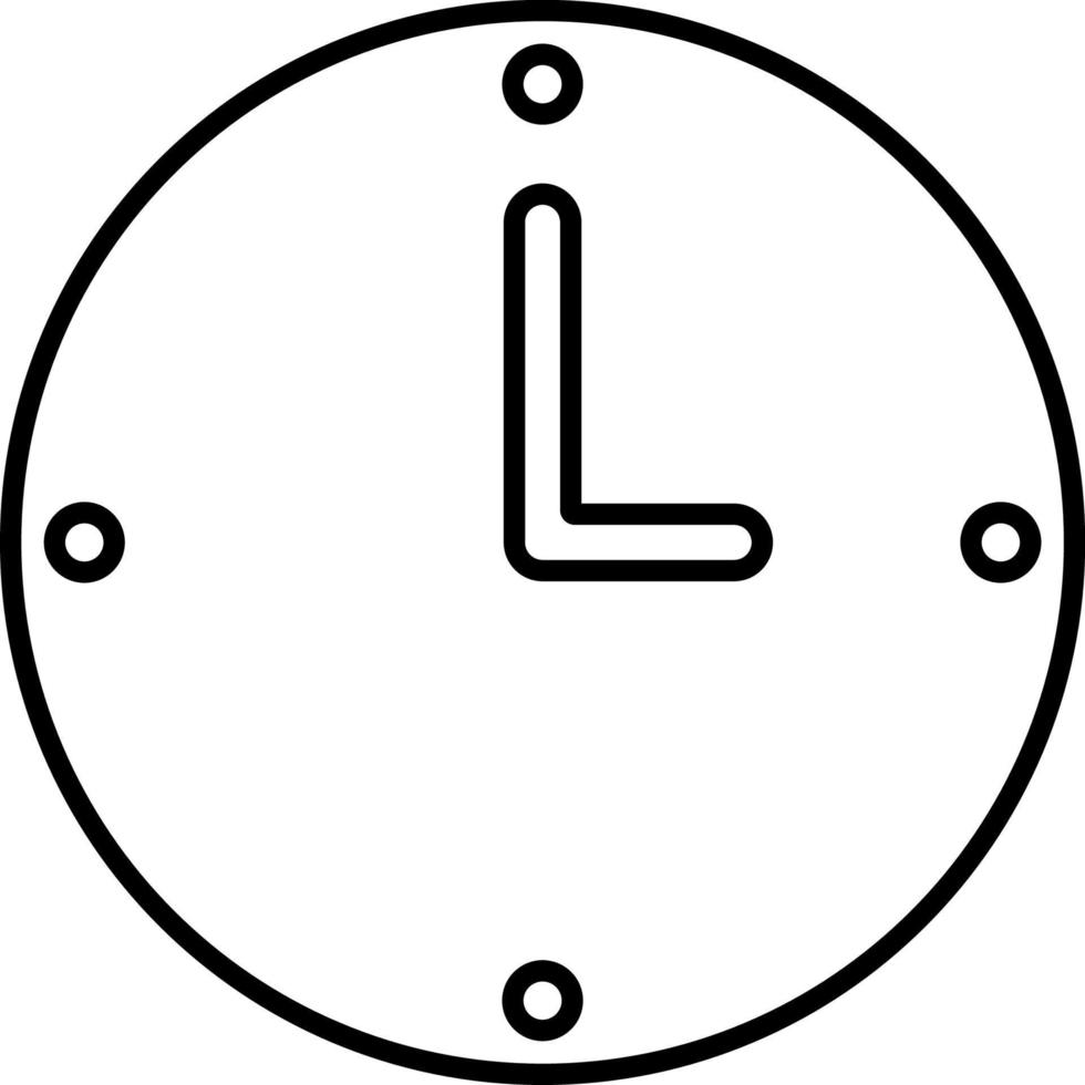 Line vector icon clock, hour. Outline vector icon on white background