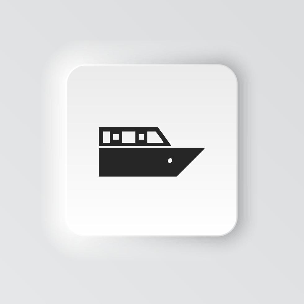 rectángulo botón icono crucero viaje. botón bandera rectángulo Insignia interfaz para solicitud ilustración en neomórfico estilo en blanco antecedentes vector