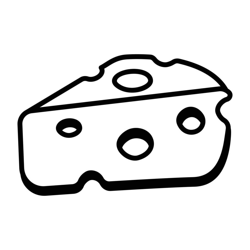 Trendy Cheese Block vector