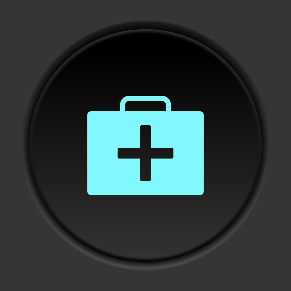 Dark button flat icons on round backgrounds. Building construction insurance dark circle vector icon on darken background
