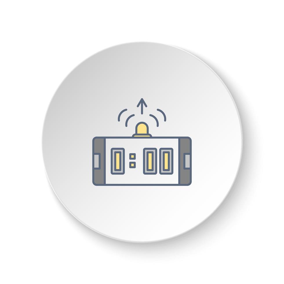 Round button for web icon, operational, system. Button banner round, badge interface for application illustration on white background vector