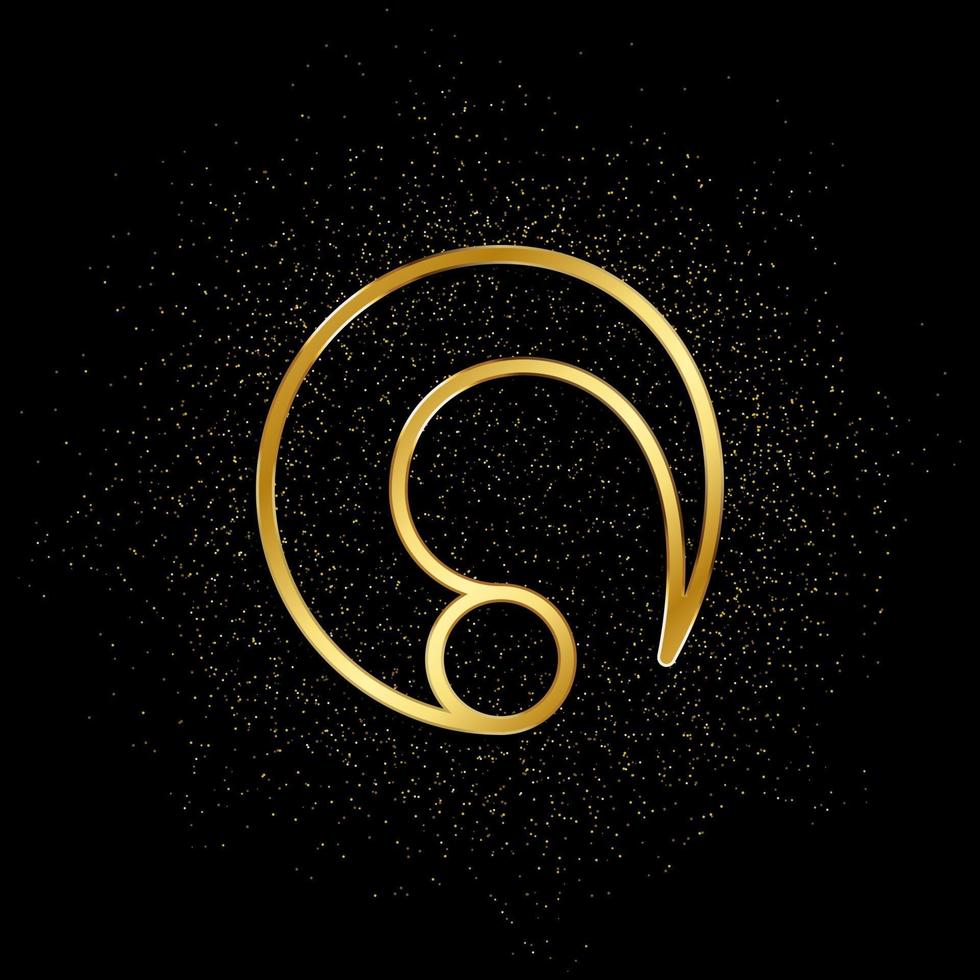 Zen gold icon. Vector illustration of golden particle background.. Spiritual concept vector illustration .