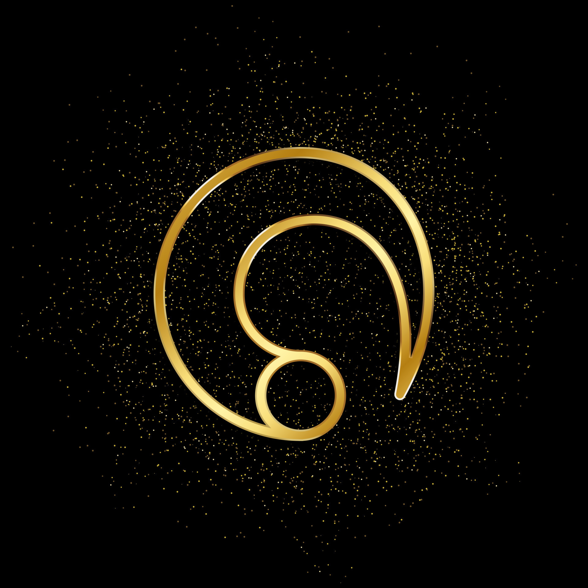 Zen gold icon. Vector illustration of golden particle background ...
