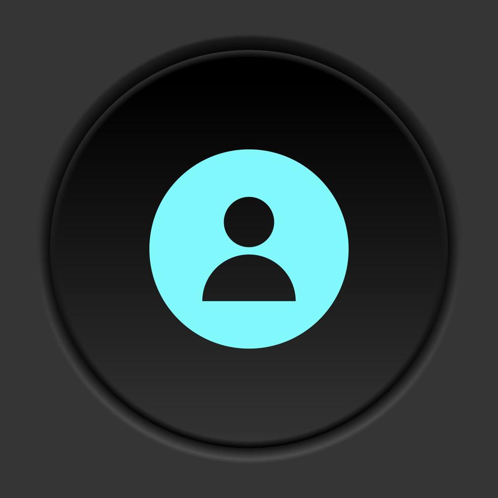 Round button icon, avatar, profile. Button banner round, badge interface for application illustration on dark background vector