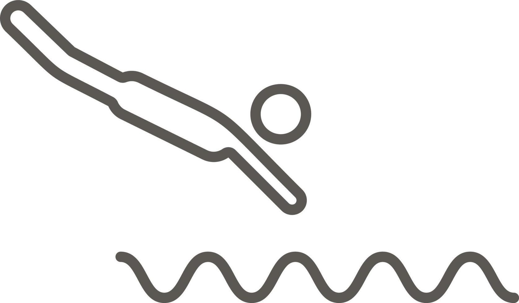 Swimming jump vector icon. Simple element illustration from map and navigation concept. Swimming jump vector icon. Real estate concept vector illustration.