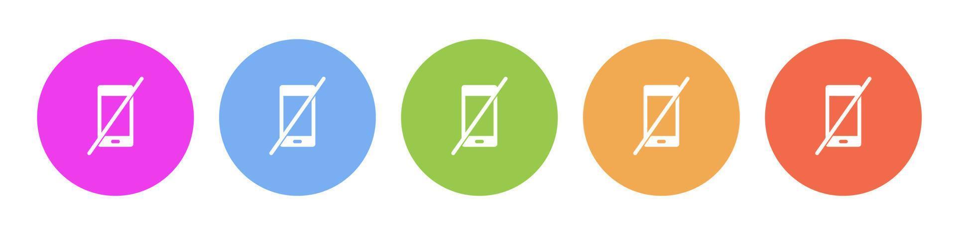 Multi colored icon phone end call. Button banner round badge interface ...