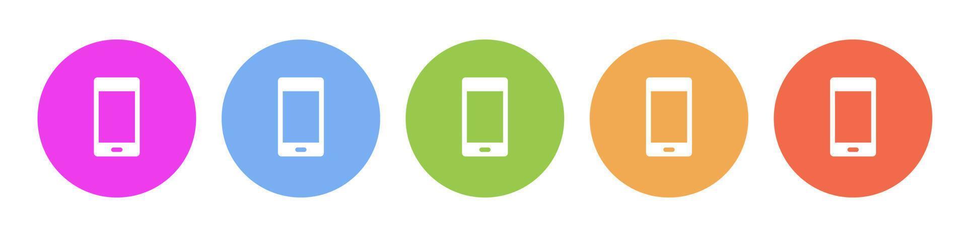 Multi colored icon mobile. Button banner round badge interface for ...