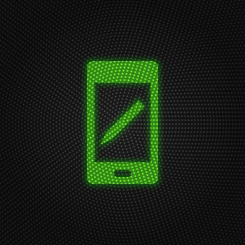 Phone, edit, pencil new technology vector icon. New mobile technology traffic light style vector illustration on white background