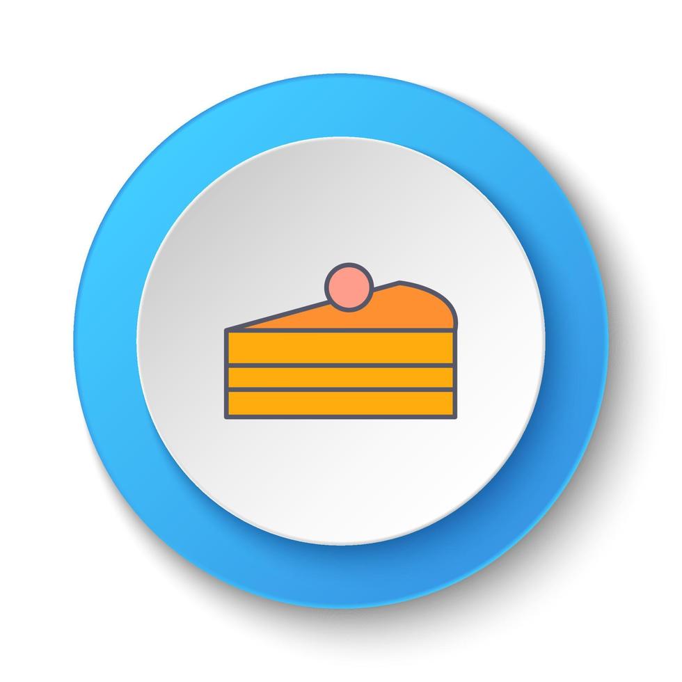 redondo botón para web icono, pastel, panadería artículo. botón bandera redondo, Insignia interfaz para solicitud ilustración en blanco antecedentes vector