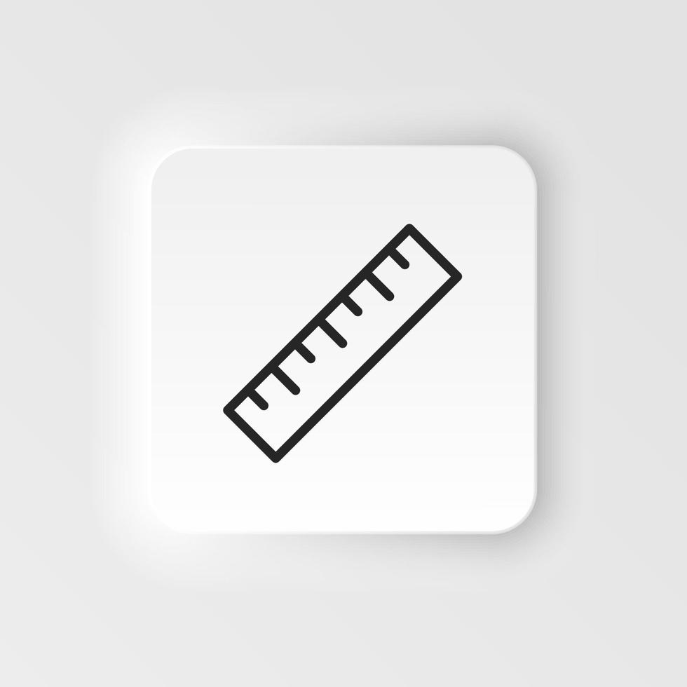 Measure, ruler vector icon. Element of design tool for mobile concept and web apps vector. Thin neumorphic style vector icon for website design on neumorphism white background