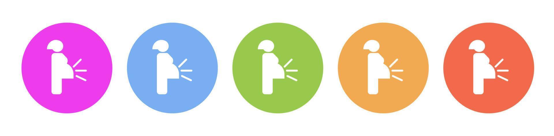 Multi colored icon Pregnant woman baby. Button banner round badge interface for application illustration on white background vector